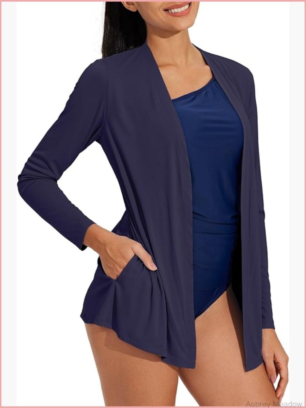 UPF 50+ Long Sleeve Cardigan Sun Wrap with Pockets Quick Dry Lightweight